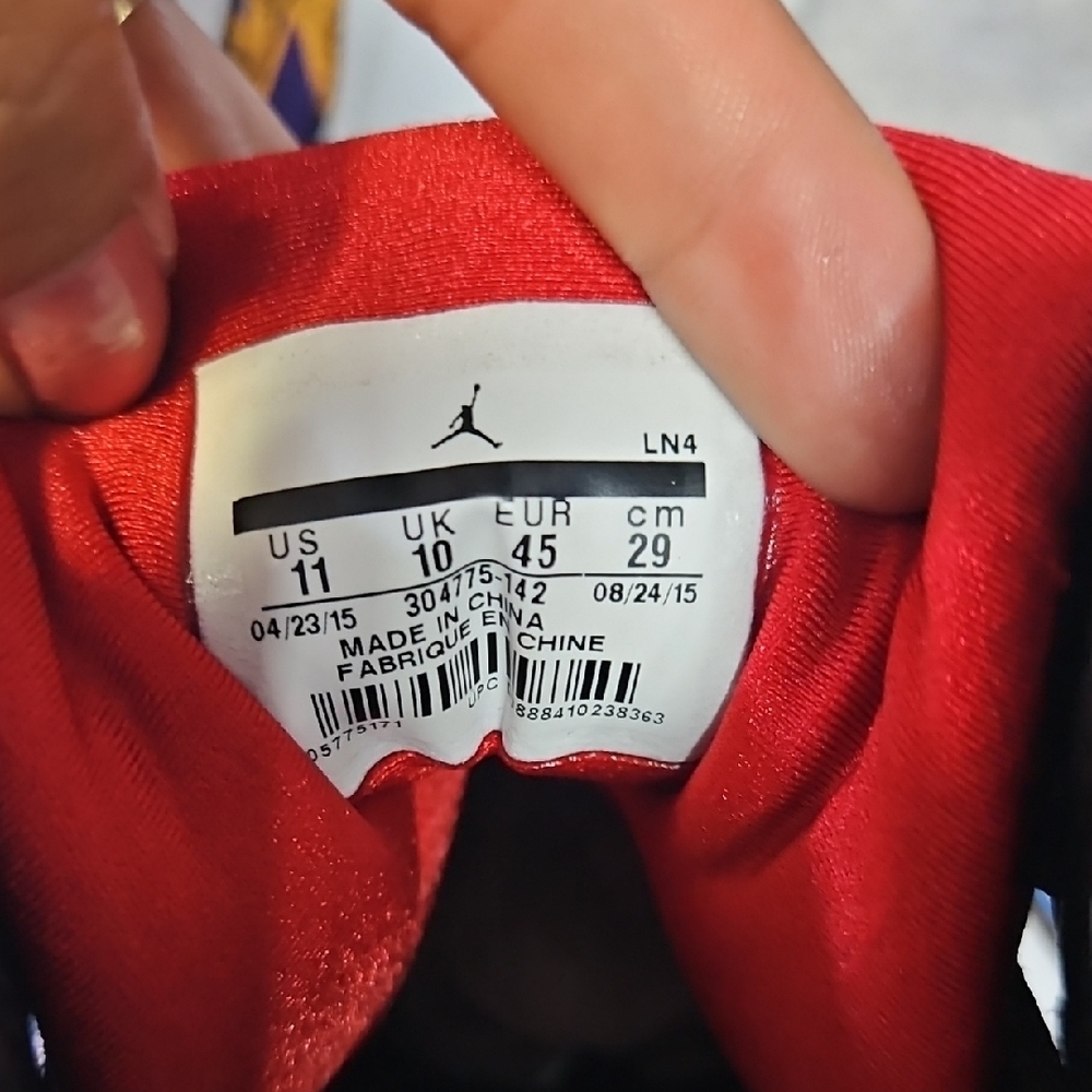 Jordan Red and Black High-Top Sneakers - Picture 6 of 8